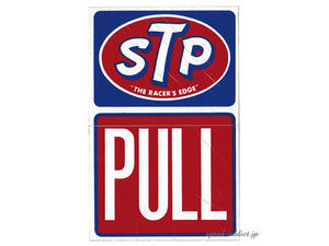 60's VINTAGE STP Sticker PULL/PUSH 150mm×100mm/nascarナスカーindy500インディ500indycarインディカーデカールステッカーハーレー旧車