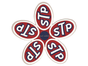 60's VINTAGE STP Sticker FLOWER POWER 100mm×100mm/nascarナスカーindy500インディ500indycarインディカーデカールステッカーハーレー