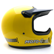 送料無料 純正バイザー付 BELL MOTO4 YELLOW 62cm/ベルモト4黄イエロービンテージヘルメットvmxオフロードモトクロスmoto3starモトスター_画像1