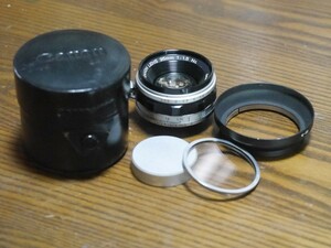 キャノン CANON LENS 35mm F1.5 黒鏡胴　ライカＬ　美品