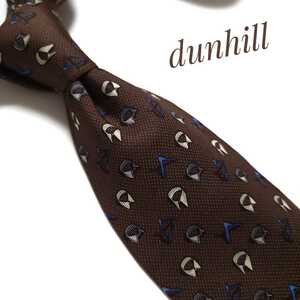 美品 dunhill ダンヒル ネクタイ ハイブランド 茶 ブラウン A7