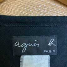 56 アニエスベー agnes b. 長袖Tシャツ ロングスリーブカットソー ブラック コットン レディース 日本製 カジュアル 1118C_画像3