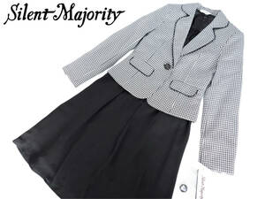 【訳あり未使用】Silent Majority ジャケット＆セレモニーワンピース セットアップ 千鳥格子柄×ブラック P3 レディース 式典 結婚式