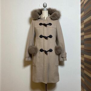 * beautiful goods * DIAGRAM cashmere . fox fur duffle coat wool long duffle coat beige Diag Ram 