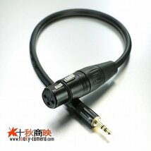 ♪ 3.5mm ステレオ ミニジャック (オス) ⇔ キャノン XLR (メス) 変換ケーブル 極短39cm / 08XLR35MM_画像2