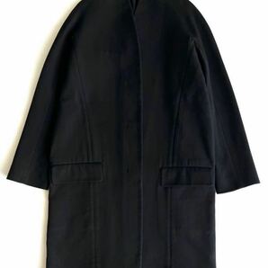 【E2586】希少品！Martin Margiela マルタンマルジェラ vintage《着物風デザイン》襟高 シルエット ロング コート 黒 KIMONO アーカイブ品の画像3