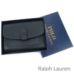 .3 ten thousand * most new work [ new goods unused * tag attaching ]RALPH LAUREN car f leather 100% dark blue full gray n leather change purse . attaching top class 3. folding wallet / purse 