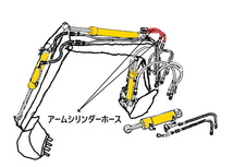 コマツ PC20-1 アームシリンダーホース 2本セット_画像5