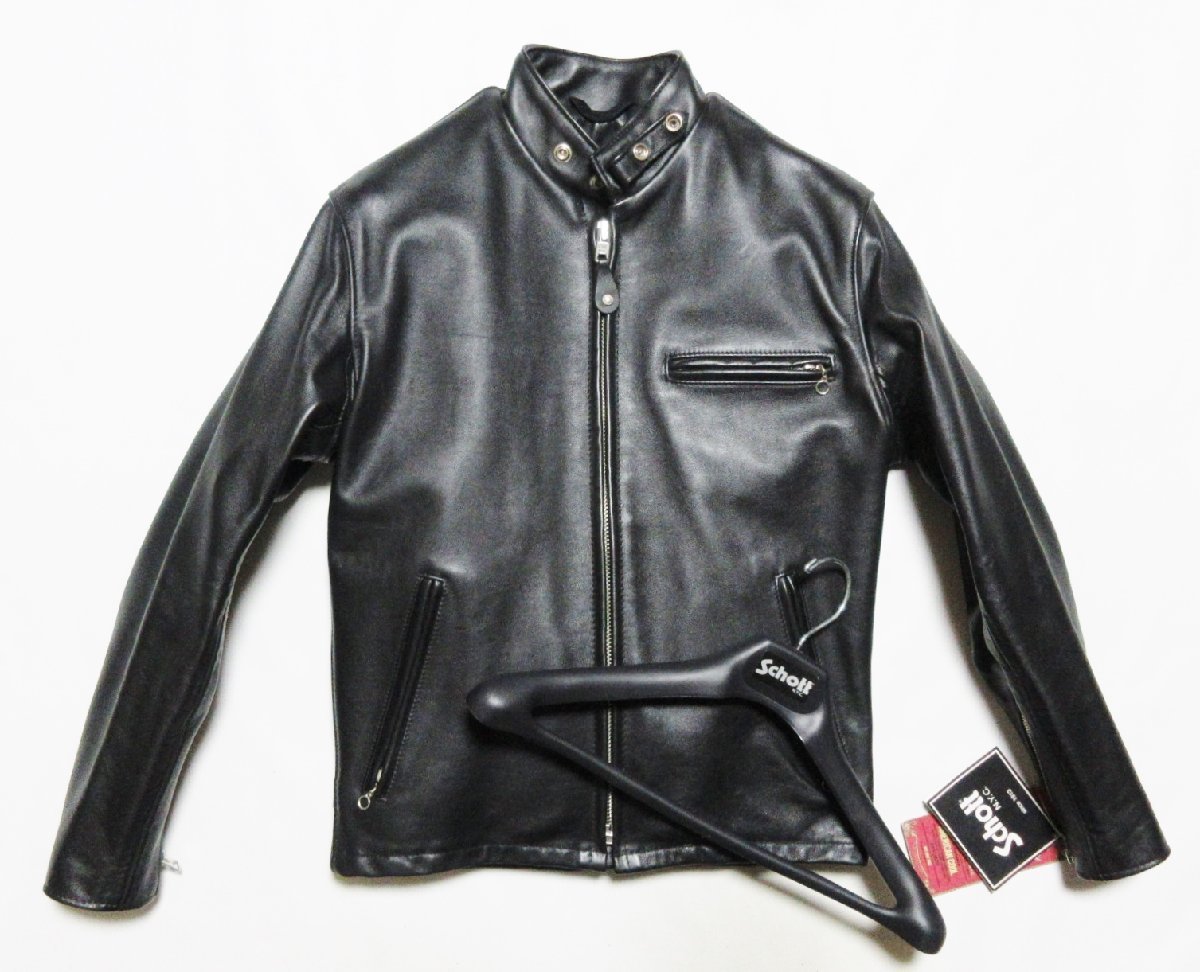 ライナー欠品&訳あり特価!ショットschottスタンド立ち襟シングル641黒38-