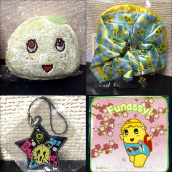 【ふなっしー】4点セット『ポーチ&シュシュ&タオル&ストラップ』全て新品
