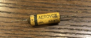 ビンテージ Aerovox .001 100v Wax コンデンサ レア (ハイパス)(在庫3)