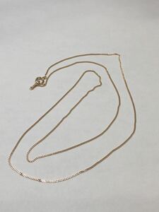 K18 pink gold 50cm flat necklace width 0.9mm 18 gold lady's 