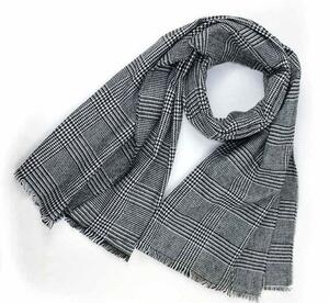 * cashmere 100% Britain ~ stole ~ new work Glenn check knitted material 0*:..azu00men