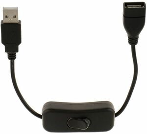 USB A　オスメス　延長ケーブル　オン/オフスイッチ付き