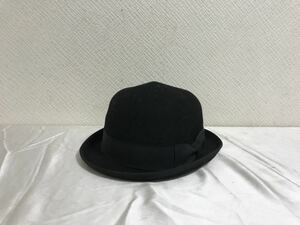 本物コムサイズムCOMMECAISMウールポーラーハット帽子レディースメンズビジネススーツ旅行トラベル黒ブラック58cm