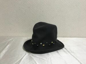  genuine article .nasiBenecci wool studs hat hat lady's men's business suit travel travel gray Italy made 