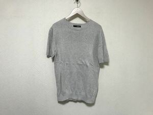 本物ハムネットHAMNETTコットンニットセーター半袖TシャツメンズアメカジサーフビジネススーツMグレー