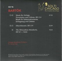 [CD/Decca]バルトーク:弦楽器、打楽器とチェレスタのための音楽他/ショルティ&CSO 1989他_画像2