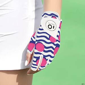  Golf перчатка 19 женский обе рука розовый точка маркер (габарит) имеется палец .. выходить ногти мягкий симпатичный стиль бесплатная доставка 