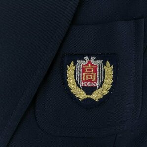 1円 ブレザー チェックスカート 上下2点セット 大きいサイズ 冬物 長袖 女子 学生服 宮崎鵬翔高校 森英恵 紺 制服 中古 ランクC EY7774の画像5