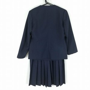 1円 イートン ジャンパースカート 上下2点セット 冬物 長袖 女子 学生服 中学 高校 紺 制服 中古 ランクC EY6814の画像2