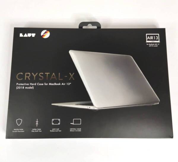 【送料無料】LAUT MACBOOK AIR 13(2018)用 クリスタルクリア ケース（SLIM CRYSTAL X カバー)