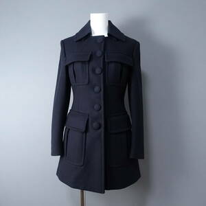  beautiful goods *PRADA/ Prada /36/ wool coat / dark navy / lady's 