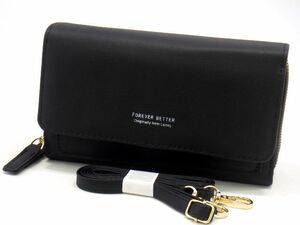 r2K033R-. purse shoulder sub bag smartphone inserting storage great number pochette shoulder bag black black 