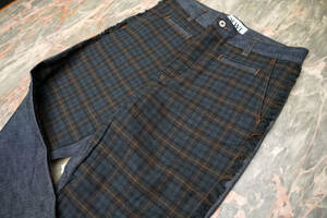 новый товар * Loewe LOEWE проверка переключатель образец Fisherman Denim джинсы (46) брюки * стиль . брюки ....!