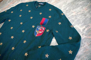  new goods * Dolce & Gabbana DOLCE&GABBANA cashmere 100embro Ida Lee design knitted sweater (50) green * bee Chan star Chan 