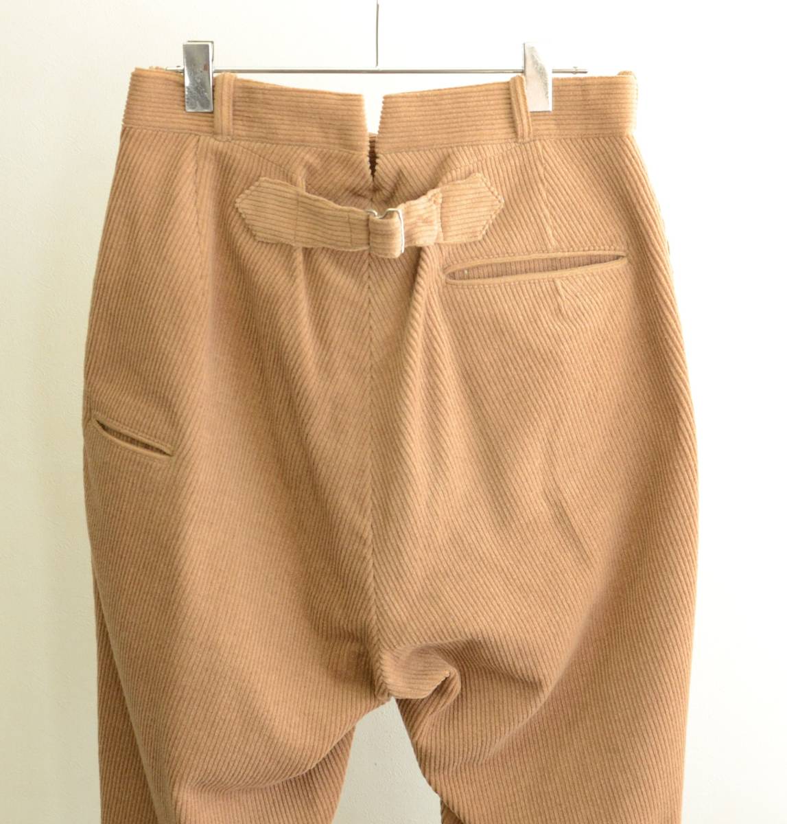 大人気!大人気!1910's リネン混ウールスラックスパンツ 針刺し シンチ