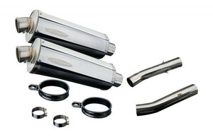 DELKEVIC slip-on stainless steel oval muffler *APRILIA RSV 1000R FACTORY 2003-2010 350mm KIT0418