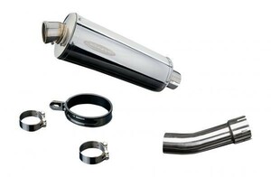 DELKEVIC スリップオンステンレスオーバルマフラー★KAWASAKI ER5 1996-2007 350mm KIT040F