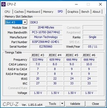 【ノート用メモリー】 4GB (2GBx2) Micron PC3-10600S-09-10-B1 (DDR3-1333) S.O.DIMM 204pin MT8JSF25664HZ-1G4D1 送料185円～_画像3