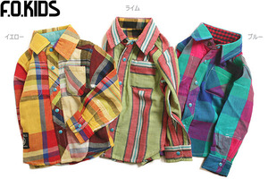  большое снижение цены! с биркой F.O.KIDS FOefo- Kids 1 листов 2 позиций двусторонний рубашка с длинным рукавом двойной марля . ткань . мягко ощущение выдающийся размер 110