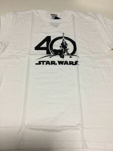 STAR WARS□スター・ウォーズ公開40周年記念Tシャツ■白■Ｌサイズ■長期保管・デッドストック・未着用品