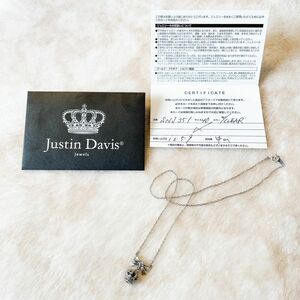 【JustinDavis(ジャスティンデイビス)●ネックレス クラウン×リボン シルバー925 SNJ351 40cm／中古】