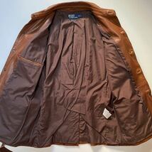 【Italy製】Ralph Lauren “Leather Safari Jacket” M L ラム レザー サファリ ジャケット コート ベルト ミリタリー イタリア RRL_画像6