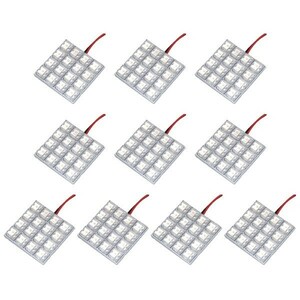 10個セット●● 12V FLUX16連 4×4 LED 基板 端子形状T10×31mm ルームランプ ホワイト