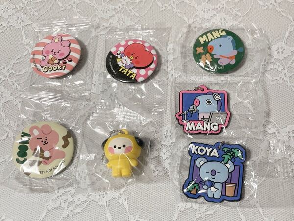 くら寿司×BT21 フィギュア 缶バッジ ラバーマスコット COOKY TATA MANG KOYA CHIMMY BTS