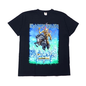 FRUIT OF THE LOOM バンドTシャツ L ブラック IRON MAIDEN 両面プリント