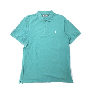 CARHARTT WIP ポロシャツ S グリーン ワンポイントロゴ刺繍
