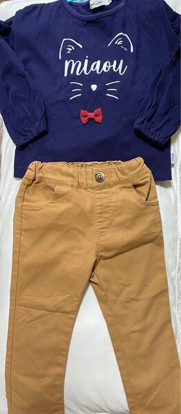 新品 未使用 Noeil amie BeBe ガールズ 上下セット 100