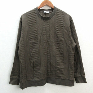 z# United Arrows /Green Label Relaxing кабель плетеный футболка [L] чай /MENS/36[ б/у ]