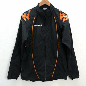 k# Kappa /Kappa full Zip window jacket / training wear [O] black /MENS#9[ used ]