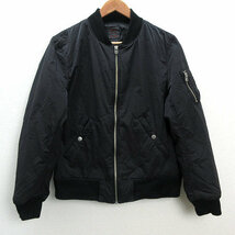 k■アーバンリサーチ/SENCE OF PLACE ボンバージャケット/MA-1/中綿JKT【L】黒/MENS■180【中古】_画像1