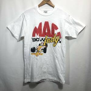 ■ 90s 90年代 ビンテージ USA製 Mac tools '90 Indy イラストプリント 半袖 Tシャツ サイズM アメカジ ジェフ ブラバム レーシング ■