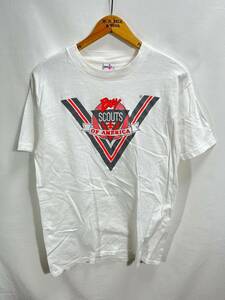 ■ 90s 90年代 ビンテージ USA製 Lifesigns BOY SCOUTS OF AMERICA プリント Tシャツ ホワイト サイズM ボーイスカウト アメカジ ■