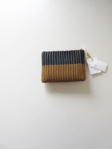 未使用 2021SS mina perhonen / ミナペルホネン FR0023 Palorosa CLUTCH BAG BICOLOR S NAVY MIX * バッグ メッシュ ポーチ