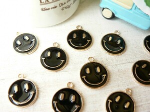  charm Smile 10 piece insertion 20mm black zipper charm pendant head handicrafts hand made #718